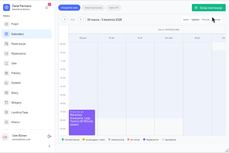 bookowanie rezerwacji